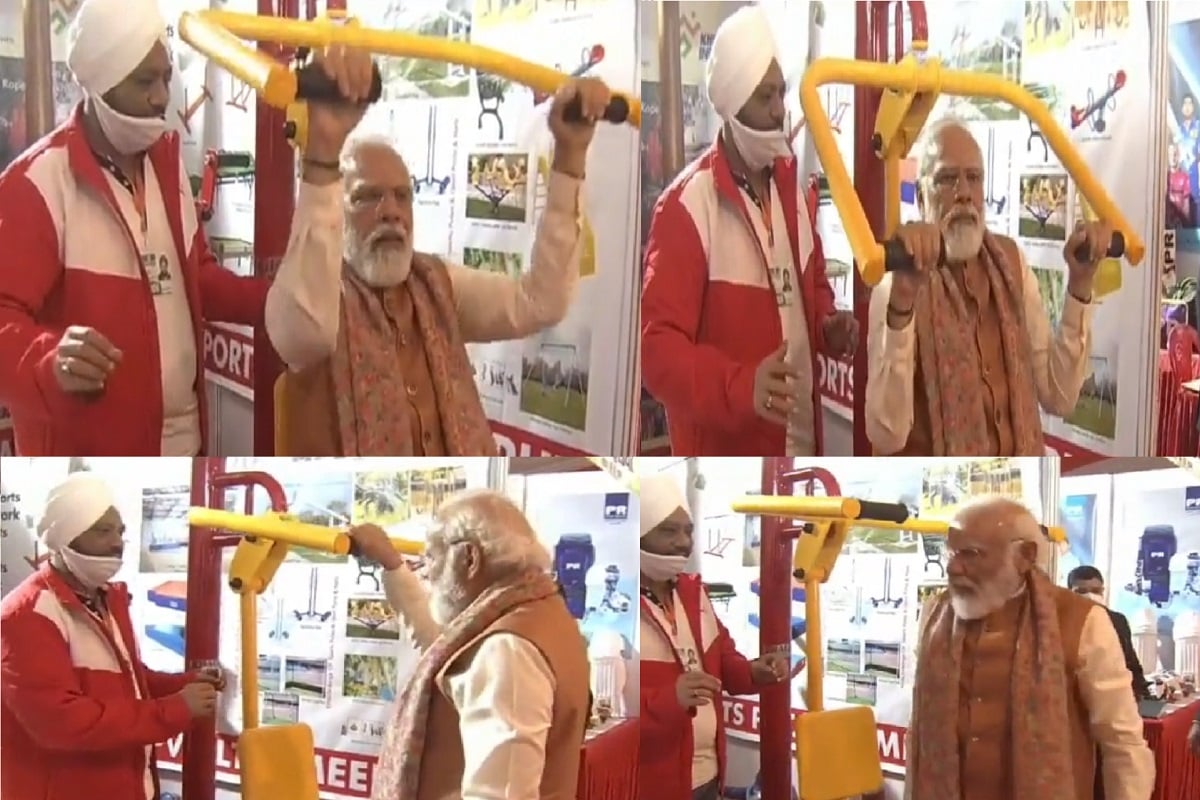 Meerut News: Prime Minister Narendra Modi Workouts With Gym Machine ...