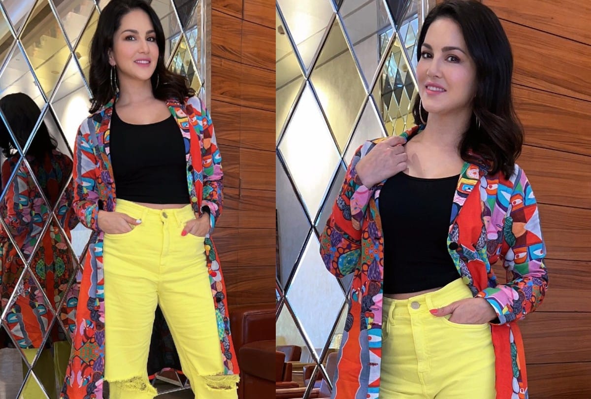 Sunny Leone Look Stylish in Crop top and Shimmery Pants Goa Night Party