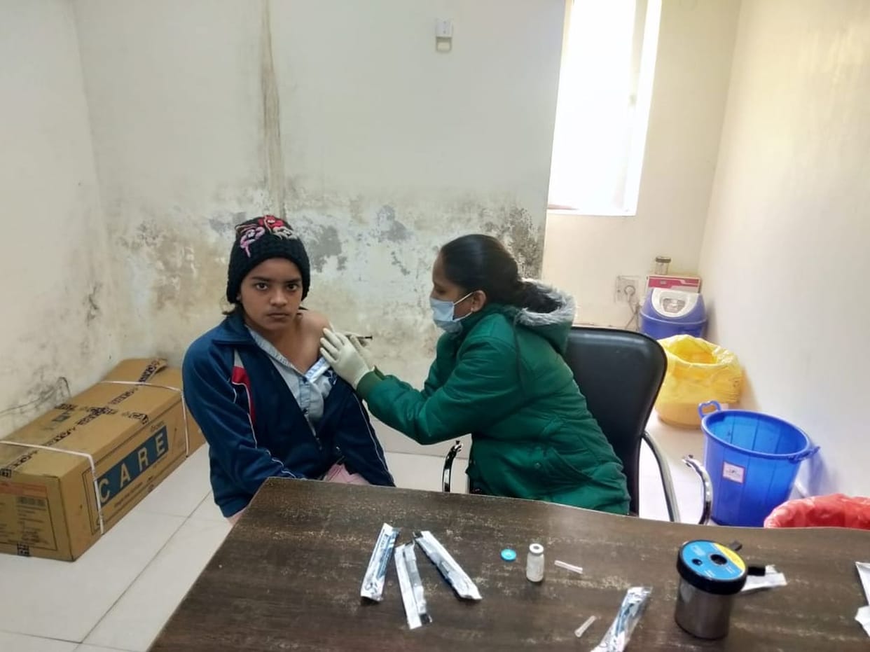 Adolescents were vaccinated at 34 centers