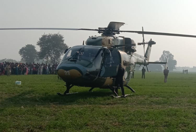 Emergency landing of army helicopter in Jind of Haryana