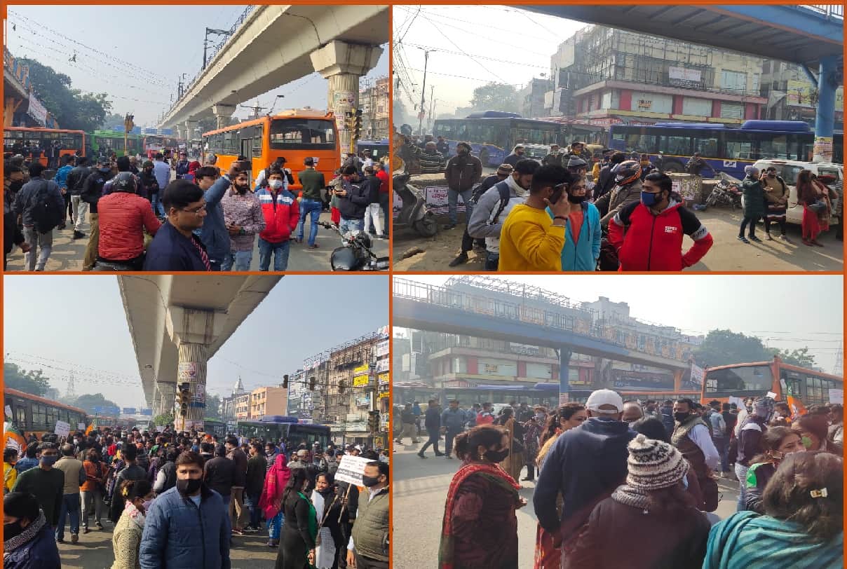 Chakka Jam in Delhi: BJP Protest Against New Excise Policy Of Delhi Govt, See Delhi Chakka Jam Photos