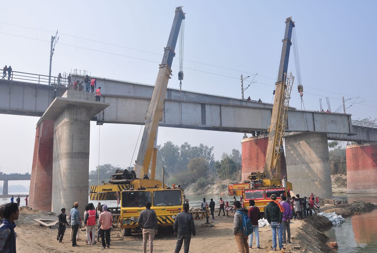 Track doubling work going on fast, bridge ready on Sai river