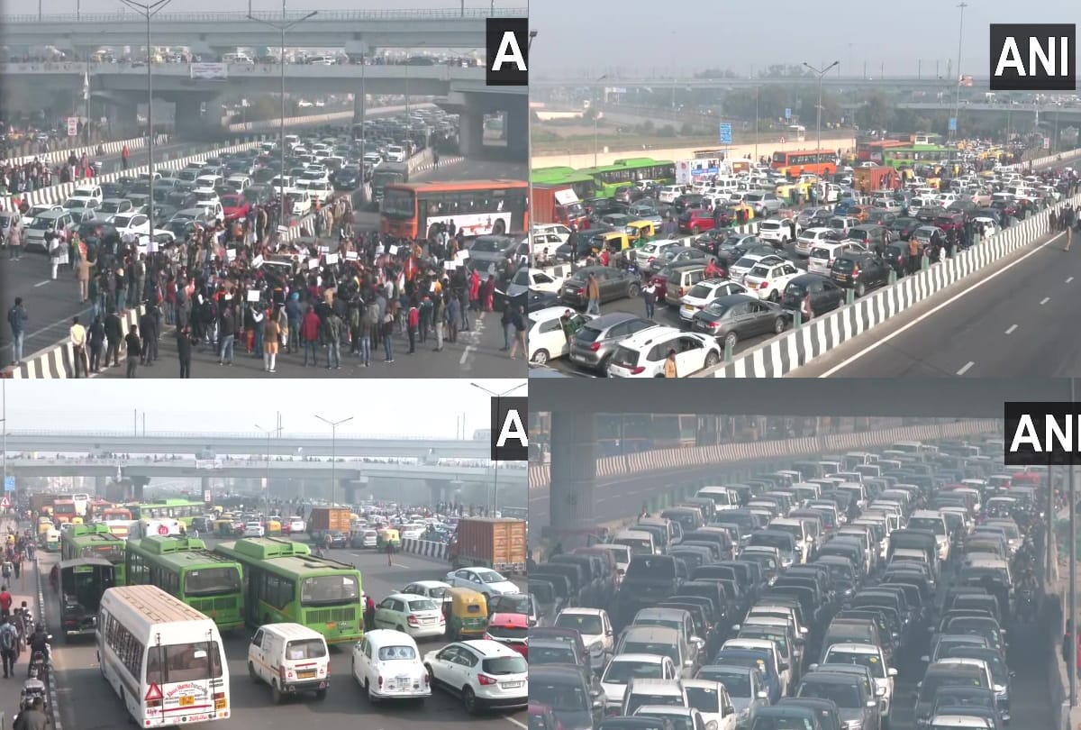 BJP Chakka Jam Delhi: BJP Blocked The Road Today Against The New Excise Policy of Delhi Govt