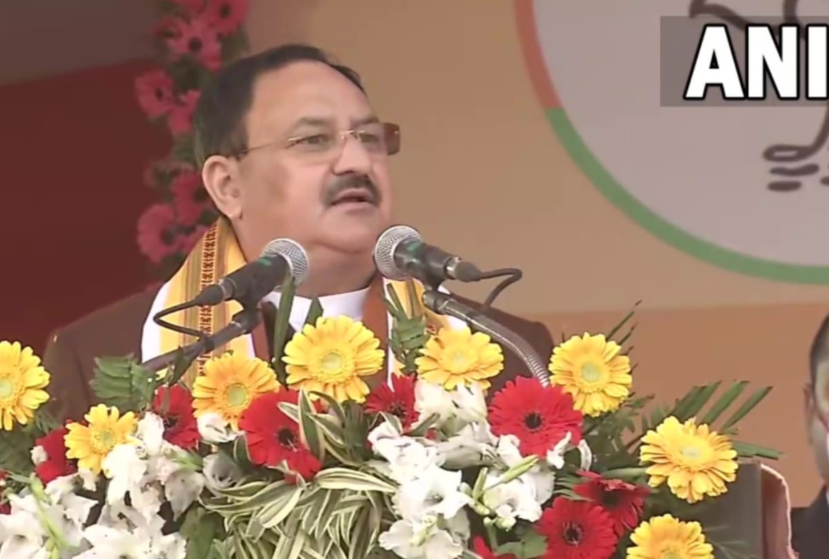 BJP chief JP Nadda on completion of Jan Vishwas Yatra in Lucknow.
