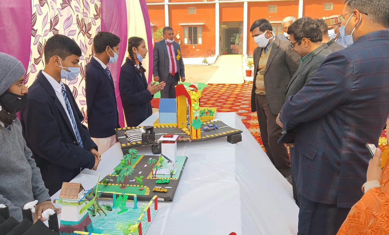 Students decorated attractive models in science exhibition