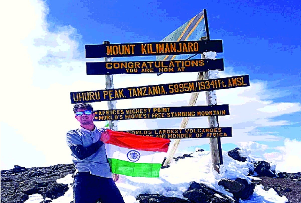 Narendra Kumar made a record by climbing Mount Kilimanjaro twice in a row