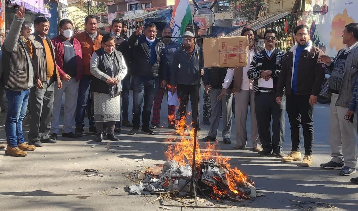 Protest by Congress in Kumaun