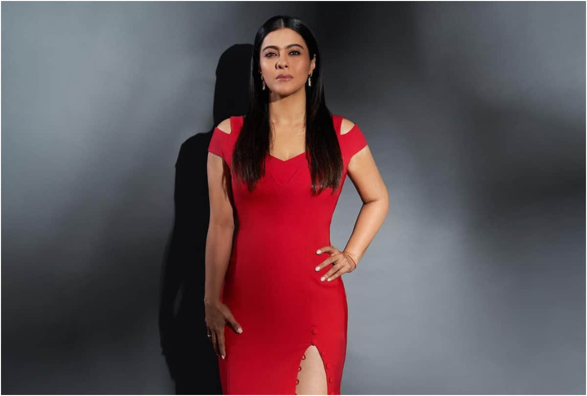 kajol stuns in red thigh high slit gown nysa devgan mirror selfie viral