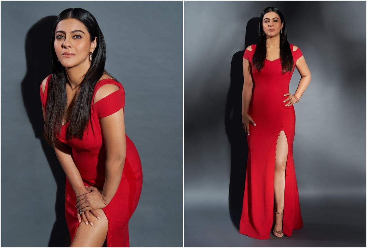 kajol looks stunning in party wearing black bodycon dress show curvy figure trollers troll