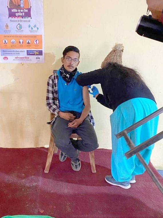 in seven center of lahol spiti district  about 400 hundred  children vaccinated with  first dise of corona vaccine