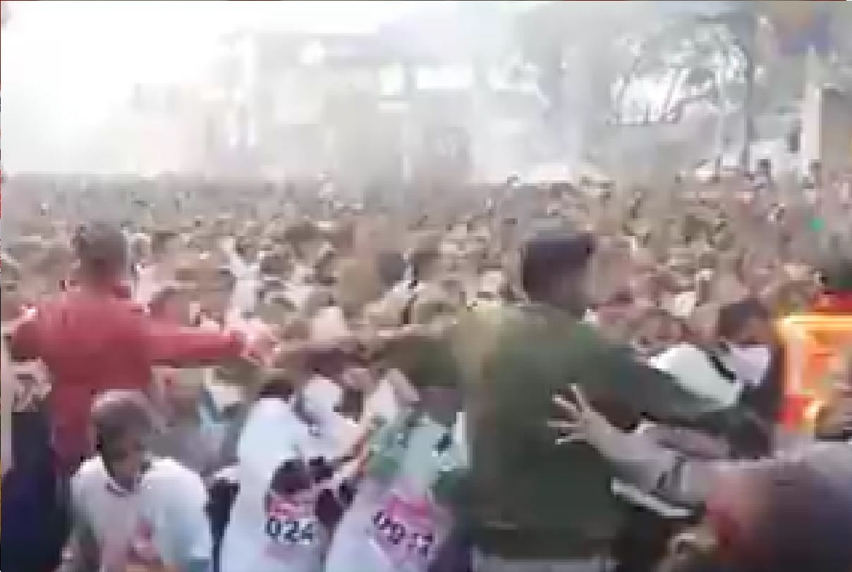 stampede in Congress marathon In Bareilly many girls got hurt