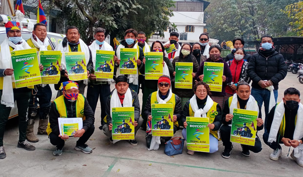 Bike tour reached Doon in protest against Winter Olympics in China