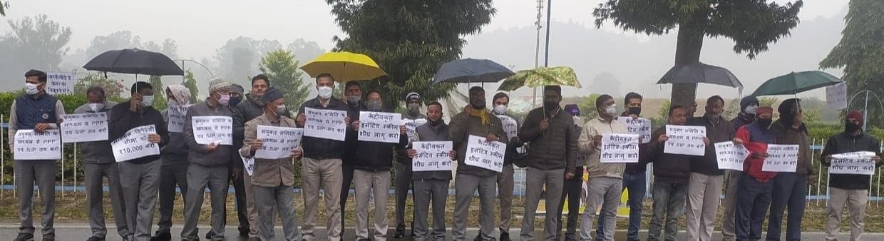 BHEL workers protest in support of pending demands