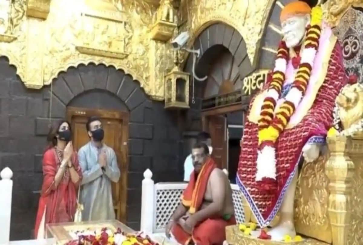 Social media: Shilpa Shetty reached visited shirdi Sai Baba and Saptashringi Devi mandir with husband Raj Kundra and relative rajiv adatia