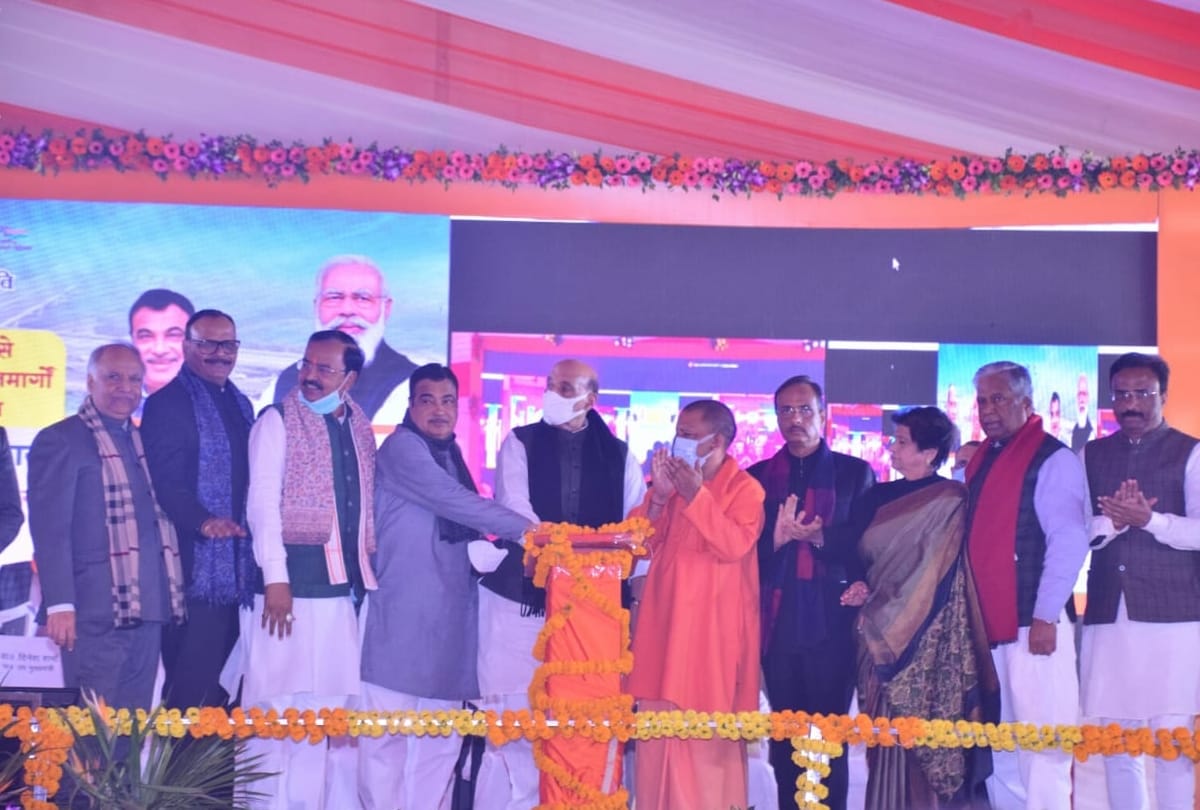 Cabinet minister Nitin Gadkari in Lucknow.
