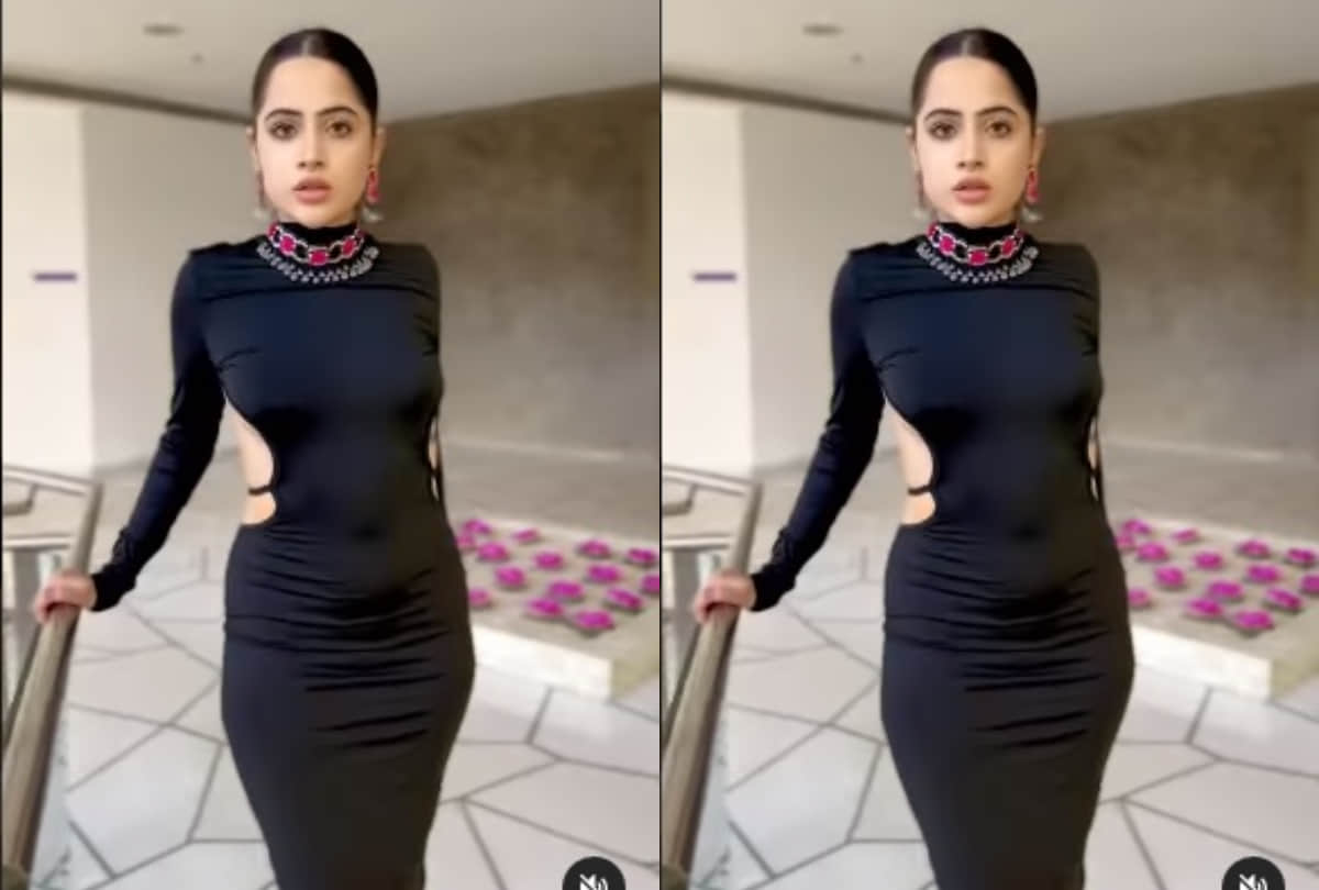 urfi javed stuns in black backless dress met oops moment in vedio