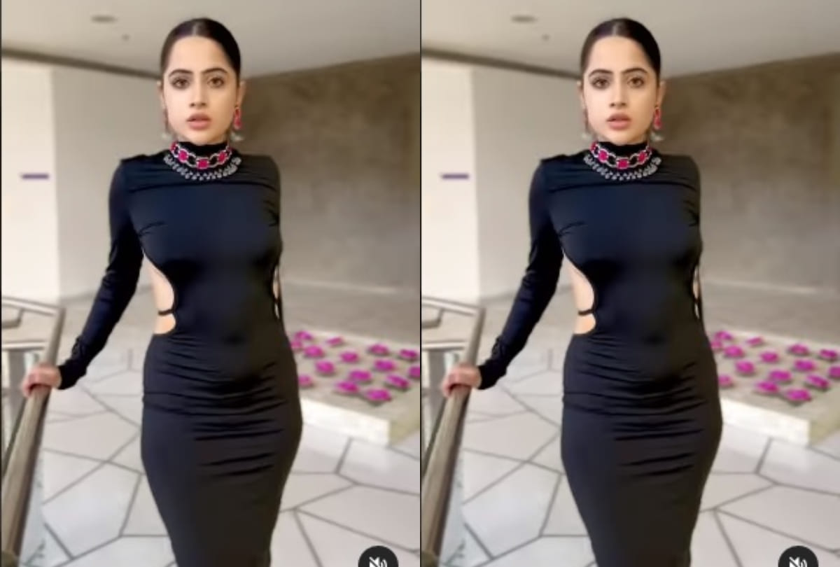 urfi javed stuns in black backless dress met oops moment in vedio