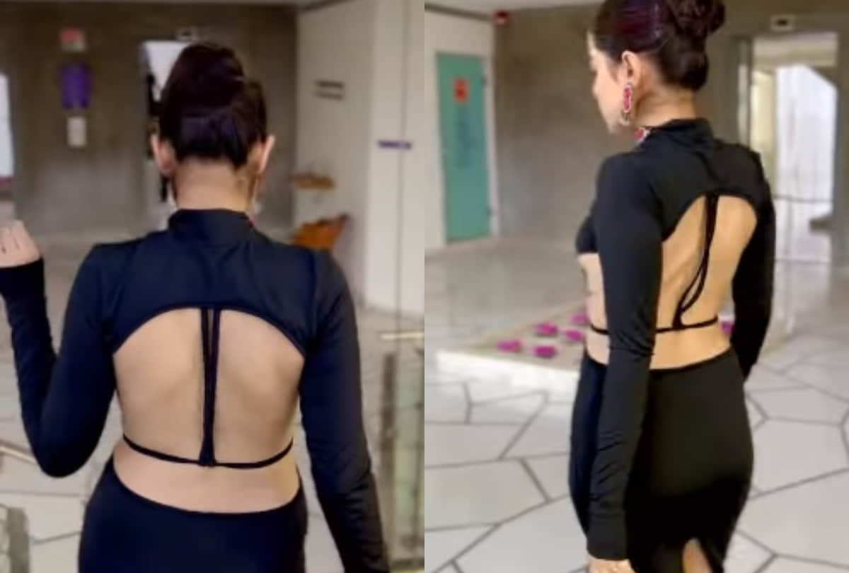 urfi javed stuns in black backless dress met oops moment in vedio