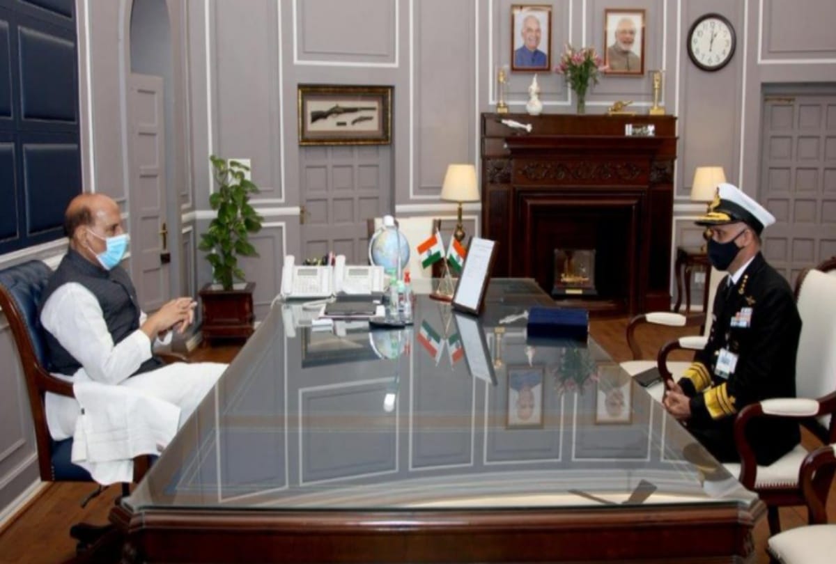 Indian Coast Guard Director General V S Pathania called on Defence Minister Rajnath Singh
