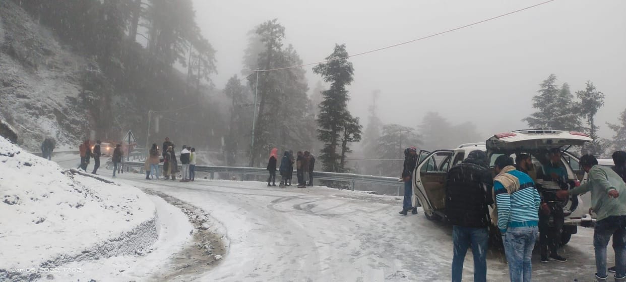 Snowfall in the high hills of Chakrata and Lokhandi
