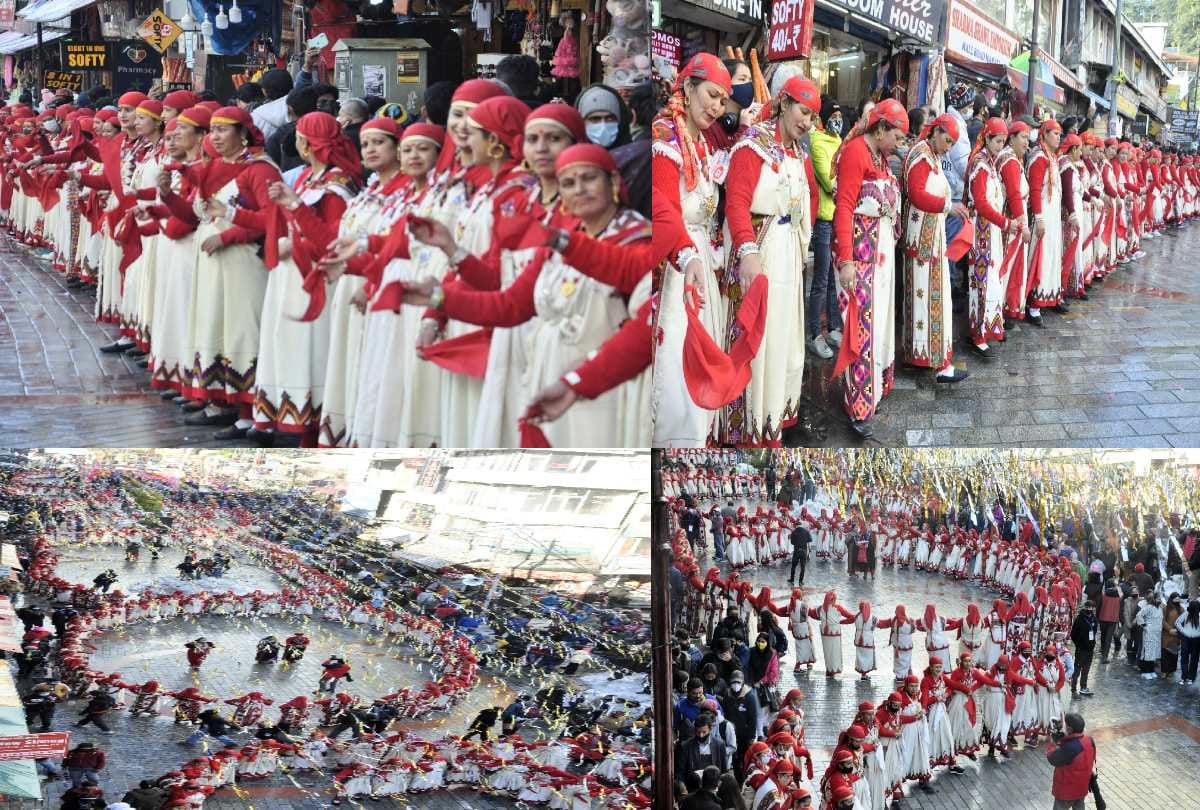 Winter Carnival: 500 women dance to the beats of traditional musical instruments amidst snow in Manali Mall Road