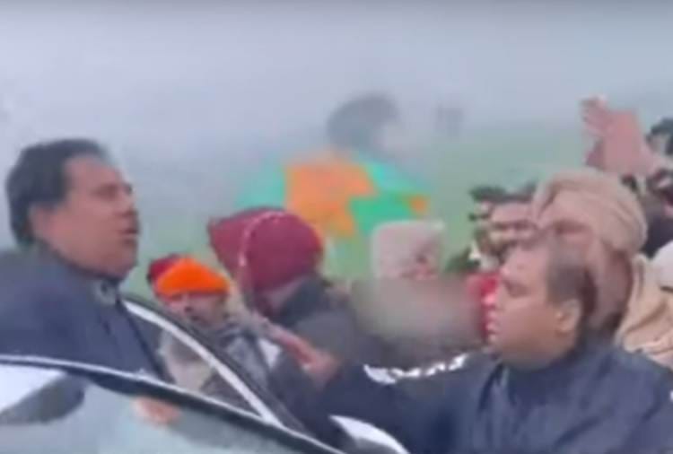A video of Deputy CM OP Soni goes viral on social media Surrounded By BJP Workers