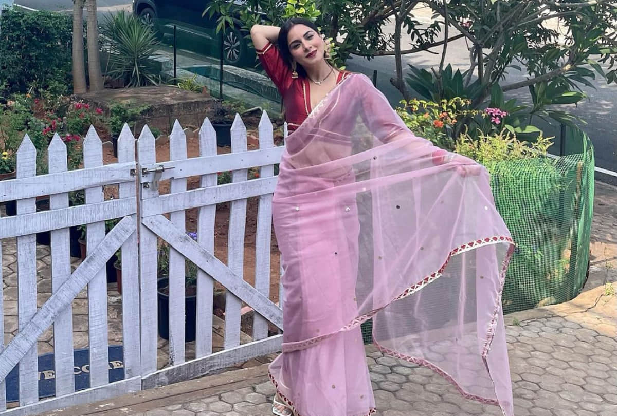 shraddha arya aka preeta bahu in 3k organza saree in her photoshoot