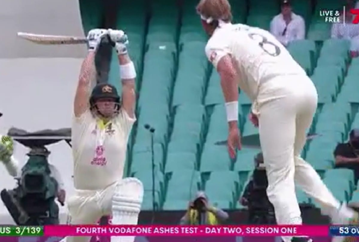 Ashes Steve smith leaves Stuart broad Wide ball in funny way watch video