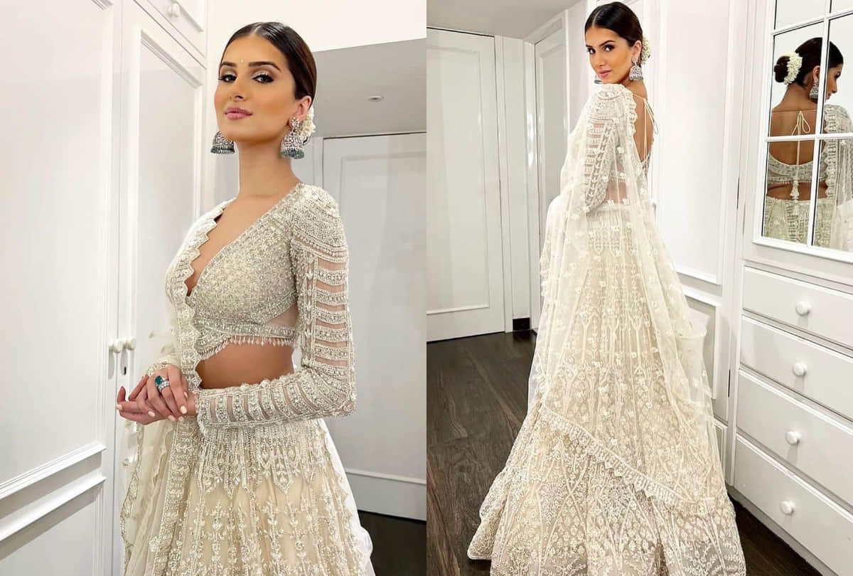 tara sutaria show elegance and royalty in silver white lehenga from falguni shane peacock