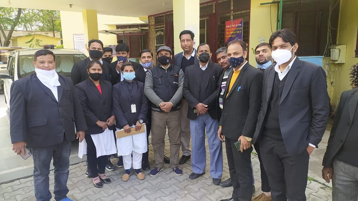 Indecent action against women advocates, demonstration at SP office