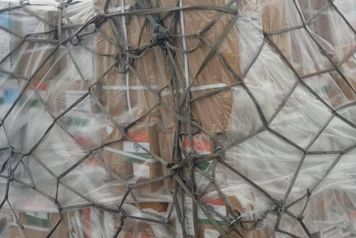 India supplied the third batch of medical assistance consisting of two tons of essential life saving medicines to Afghanistan today
