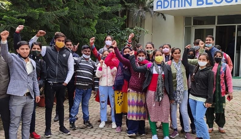 Students protest against college management