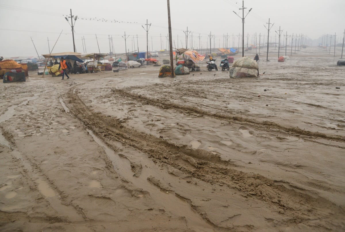 Prayagraj Magh Mela: Water on preparations of rain, some swamps and some roads sunken