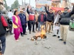 BJP workers burn effigy of Punjab Chief Minister