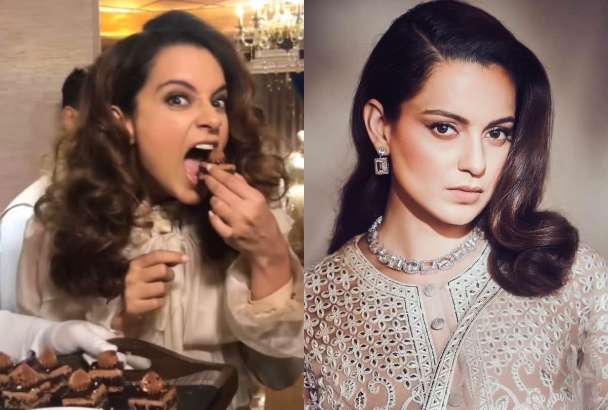 Kangana Ranaut got trolled for keeping the pastry in the tray by bringing it near the mouth