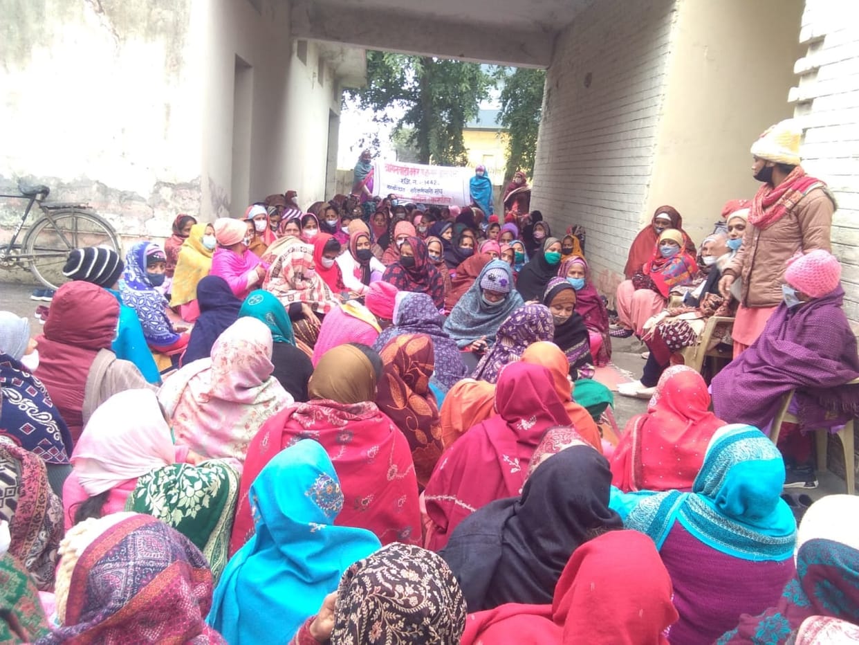 Anganwadi workers and helpers staged a sit-in for their demands, Kurukshetra