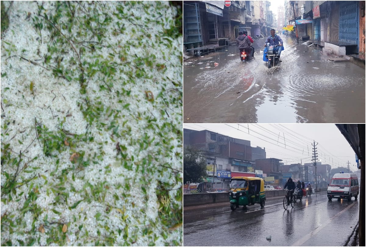 weather update farmer dies due to lightning and damage to crops due to rain and hail in mathura