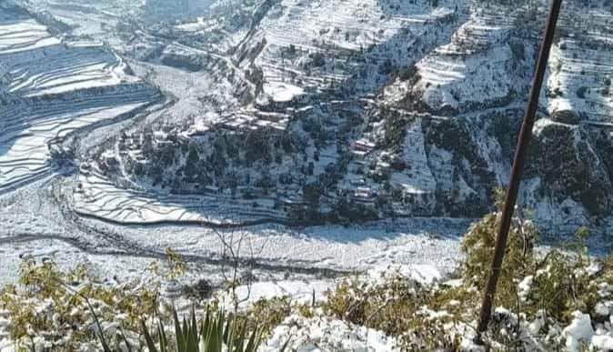 snowfall in uttarakhand: all day snowfall in kedarnath, chamoli 15 villages covered from snow, see photos