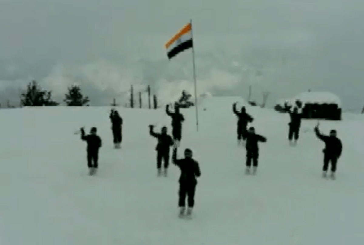 Indian Army performed 'Khukuri Dance' in the snow-clad in Kupwara district north Kashmir