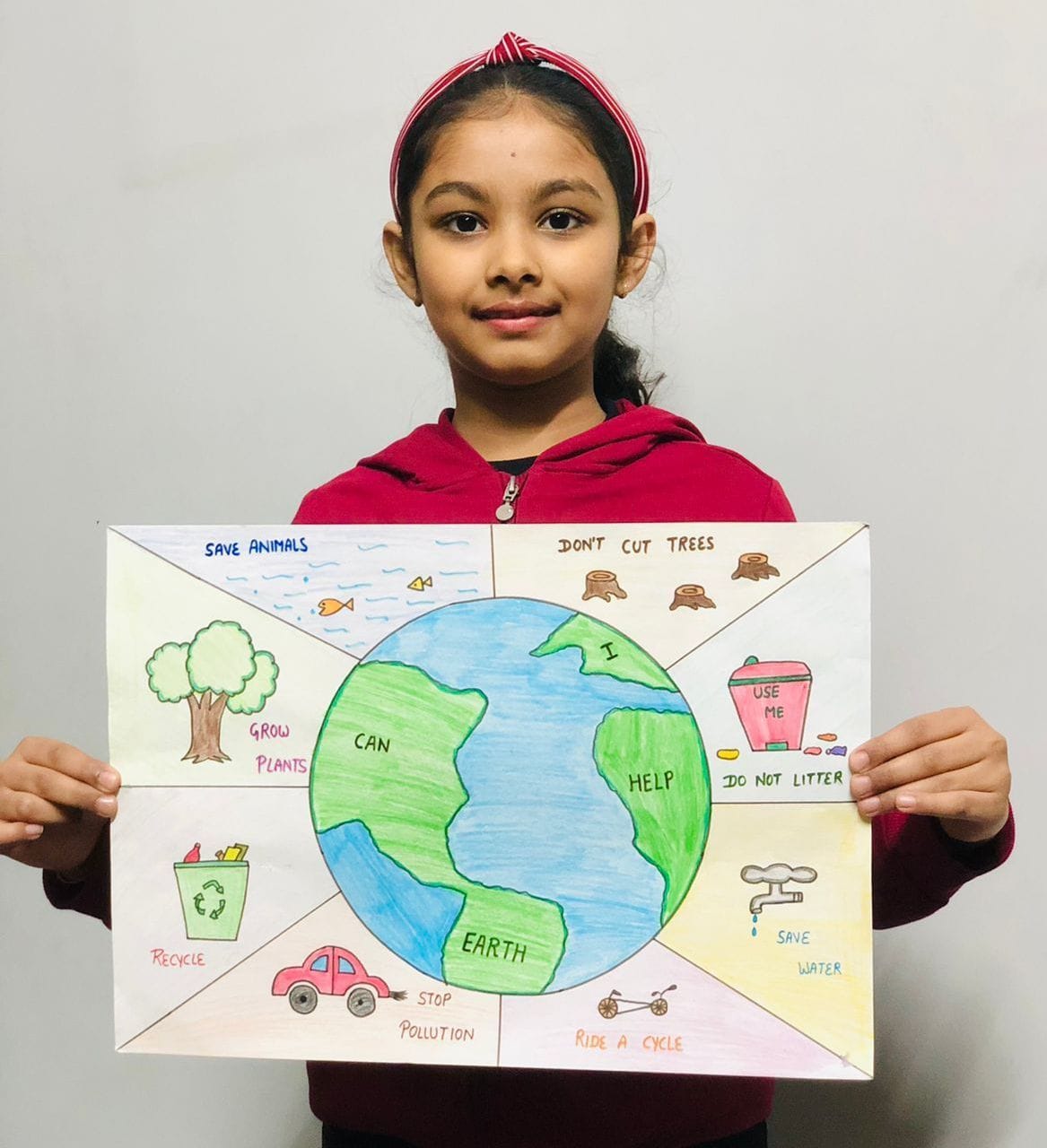 Children gave messages to save environment through painting