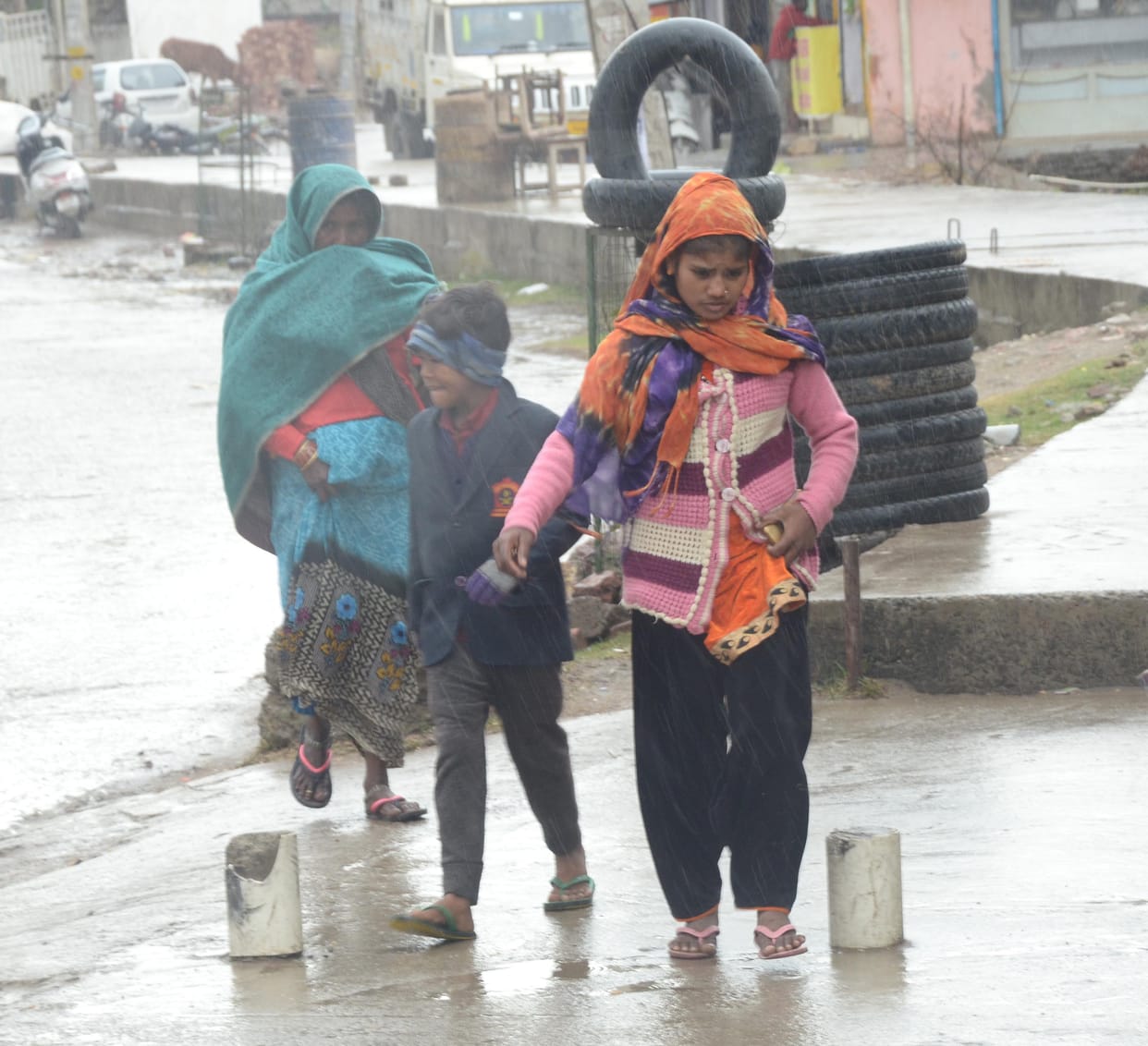 When the sun came out, sometimes it rained, cold winds increased the chill