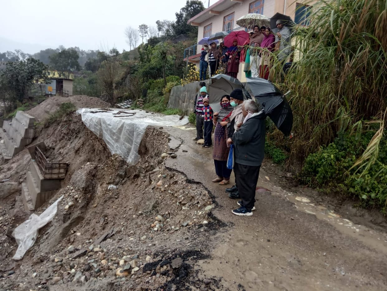 land sliding due to rain