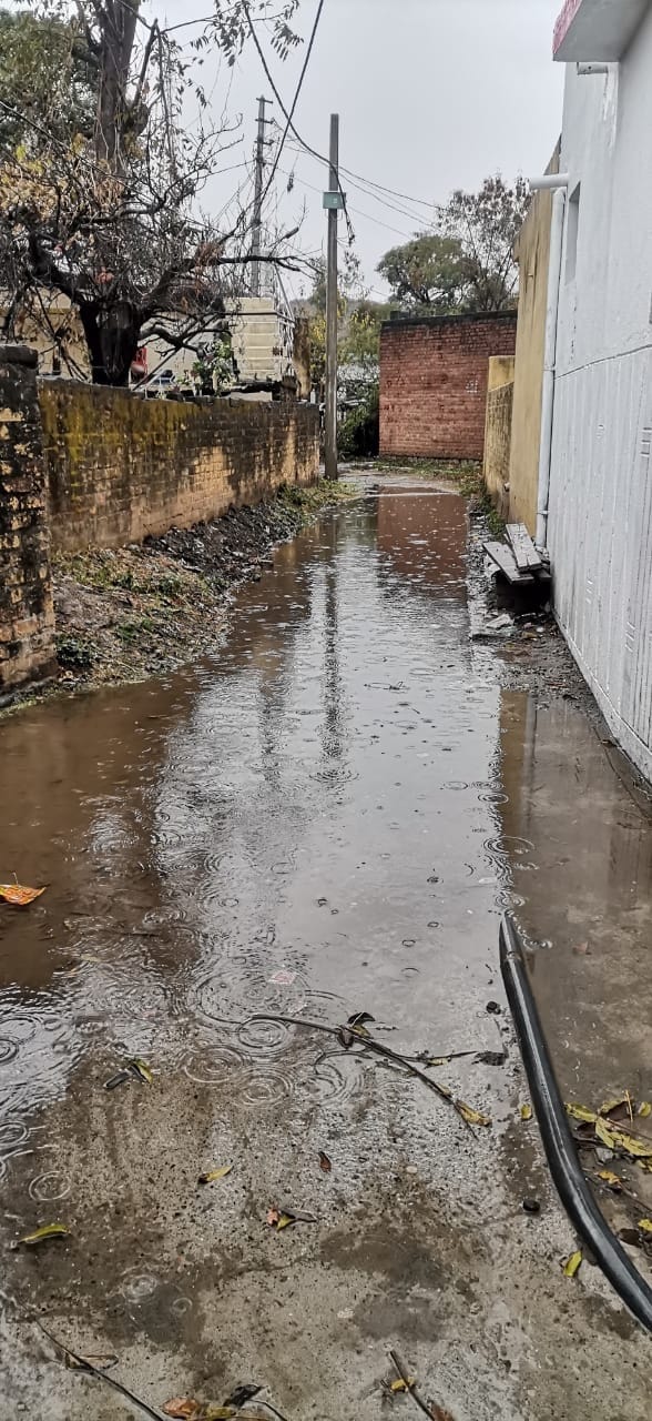 Water filled in the street of ward number eight