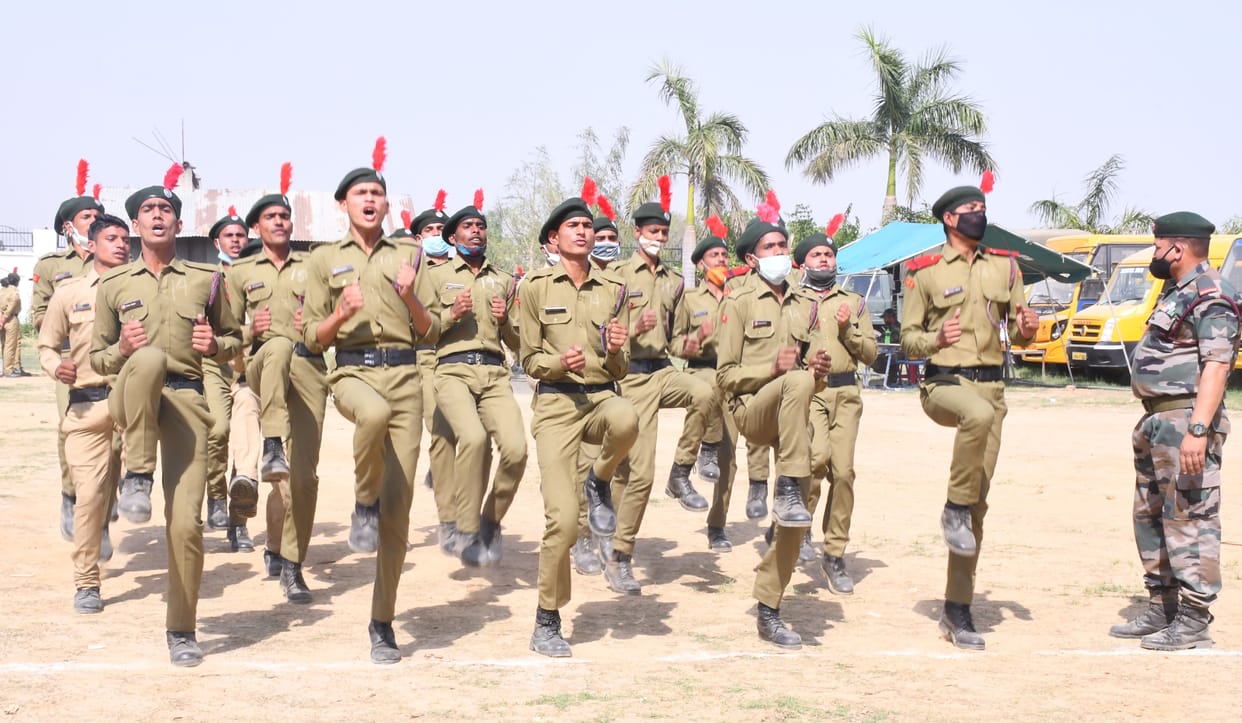 Cadets took training for war exercise in the camp