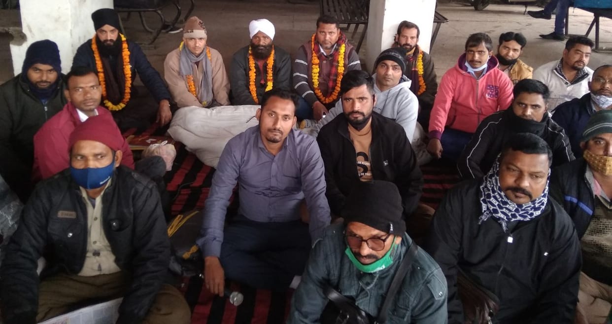 Protest by Roadways Staff in Us nagar