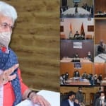 कोरोना को लेकर हुई बैठक में उपराज्यपाल मनोज सिन्हा।