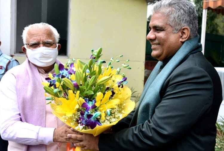 Haryana Chief Minister Manohar Lal meets Union Ministers in Delhi
