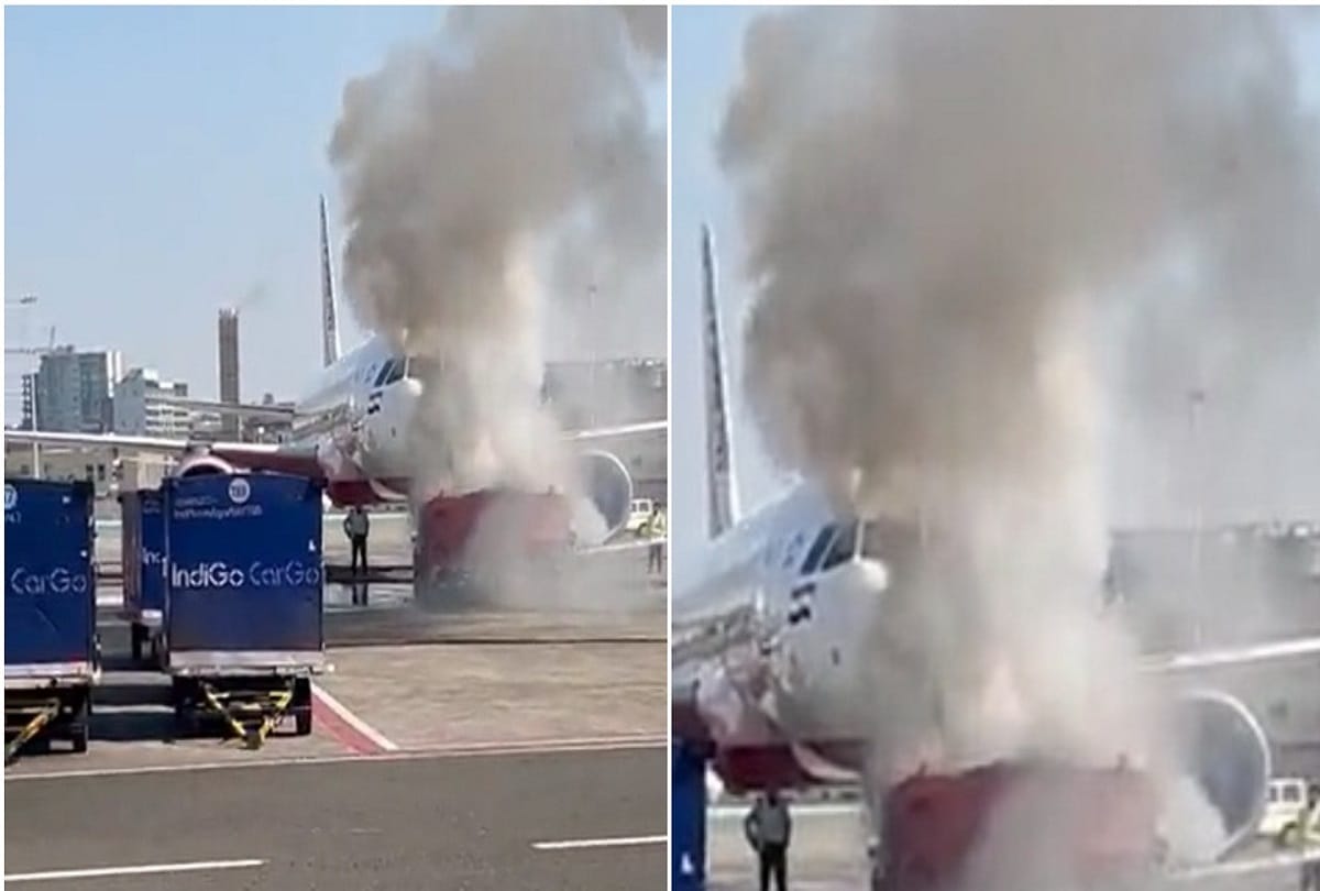 Major accident averted near Mumbai airport, tractor parked near the plane caught fire