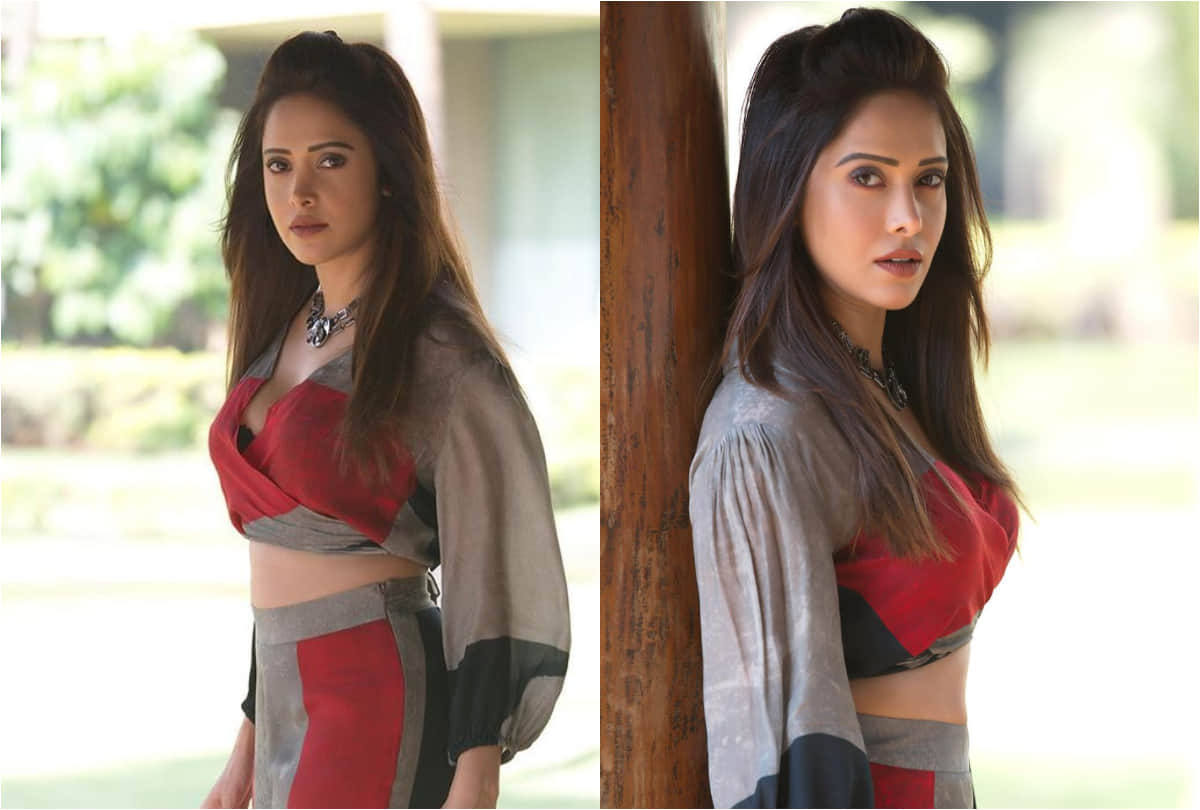 nushrat bharucha in red grey co ord set worth 14k perfect blend of style and comfort