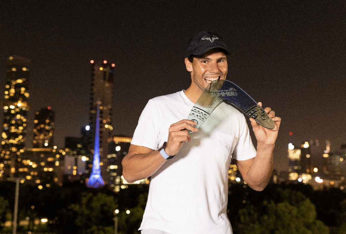 Spanish Legend Rafael Nadal and simona Halep wins Melbourne Summer Set trophy